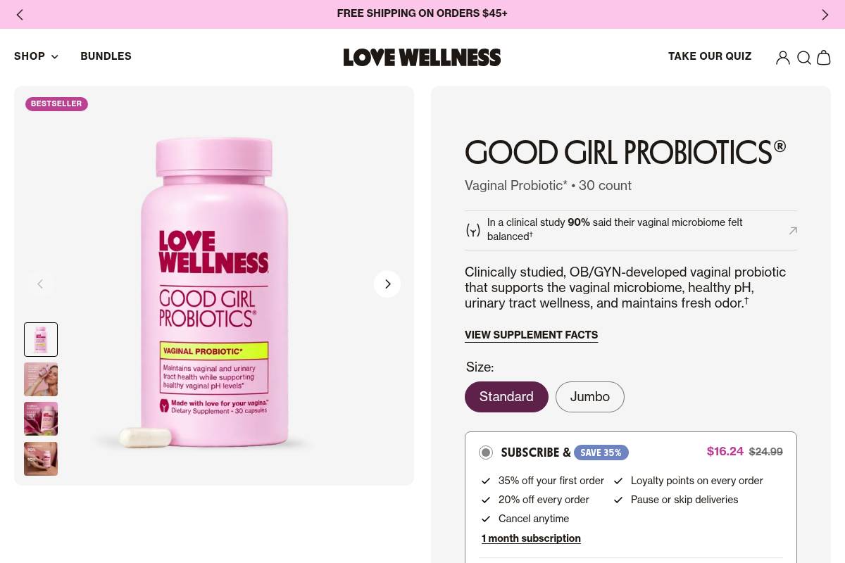3. Love Wellness Good Girl Probiotics: Best for Everyday Drugstore-Friendly Capsules