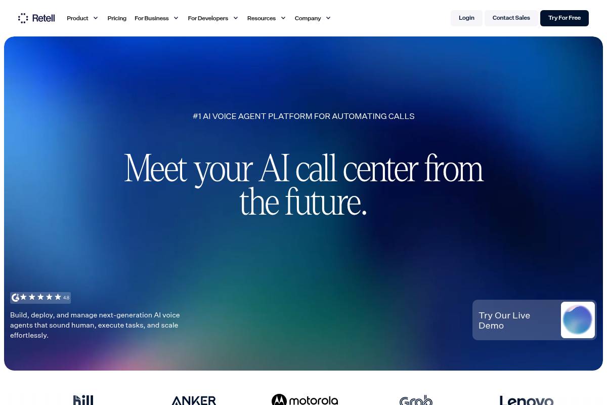 3. Retell AI — Best for Production-Ready Voice Agents