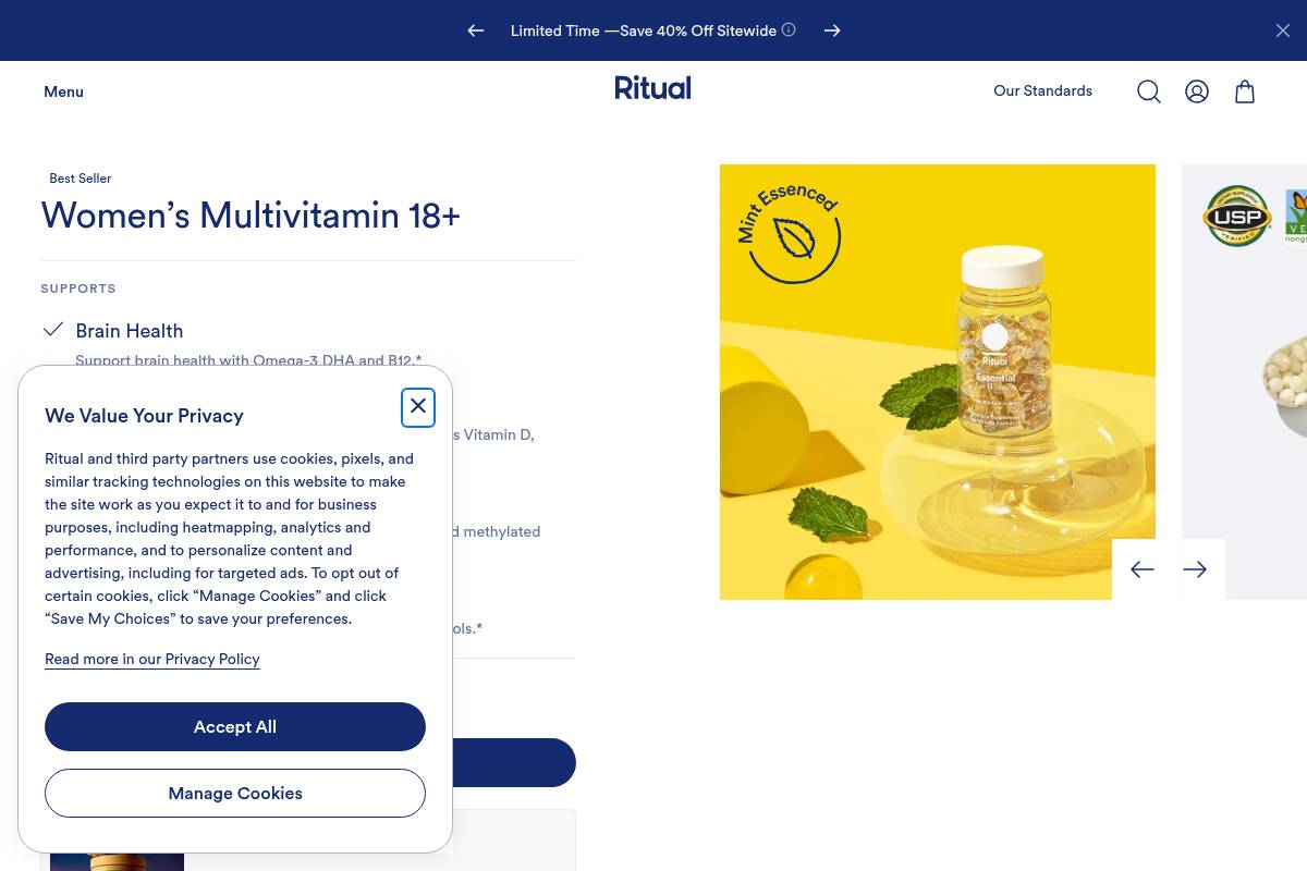 3. Ritual Essential for Women — Best for Ingredient Transparency and Traceable D3