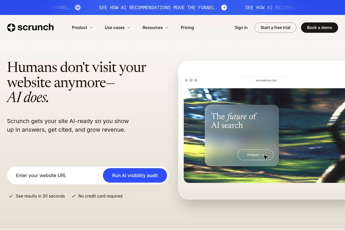 3. Scrunch AI — Best for Multi-Engine Brand Monitoring with GA4 Integration
