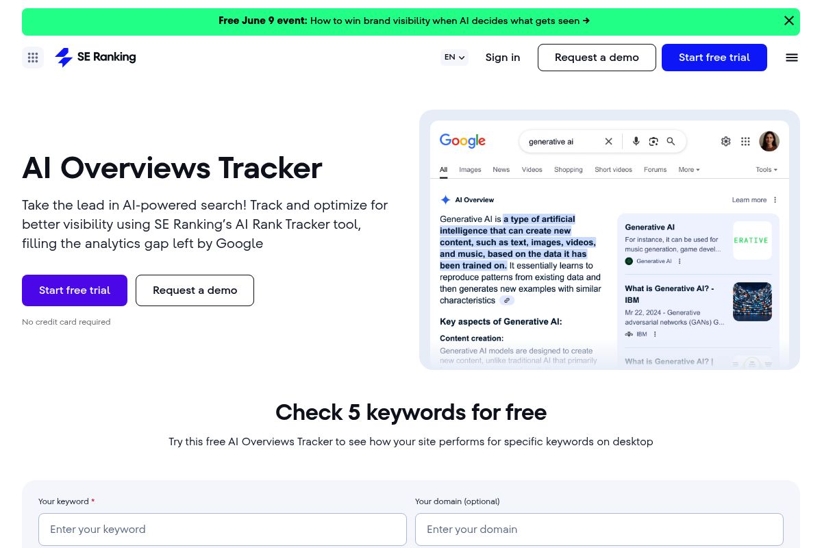 3. SE Ranking AI Results Tracker — Best for Budget-Friendly Comprehensive Tracking