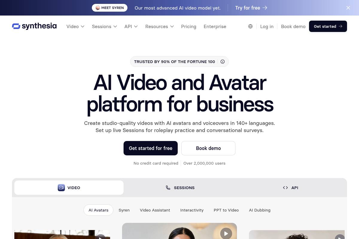 3. Synthesia: Best for Enterprise-Grade Multilingual Avatar Video