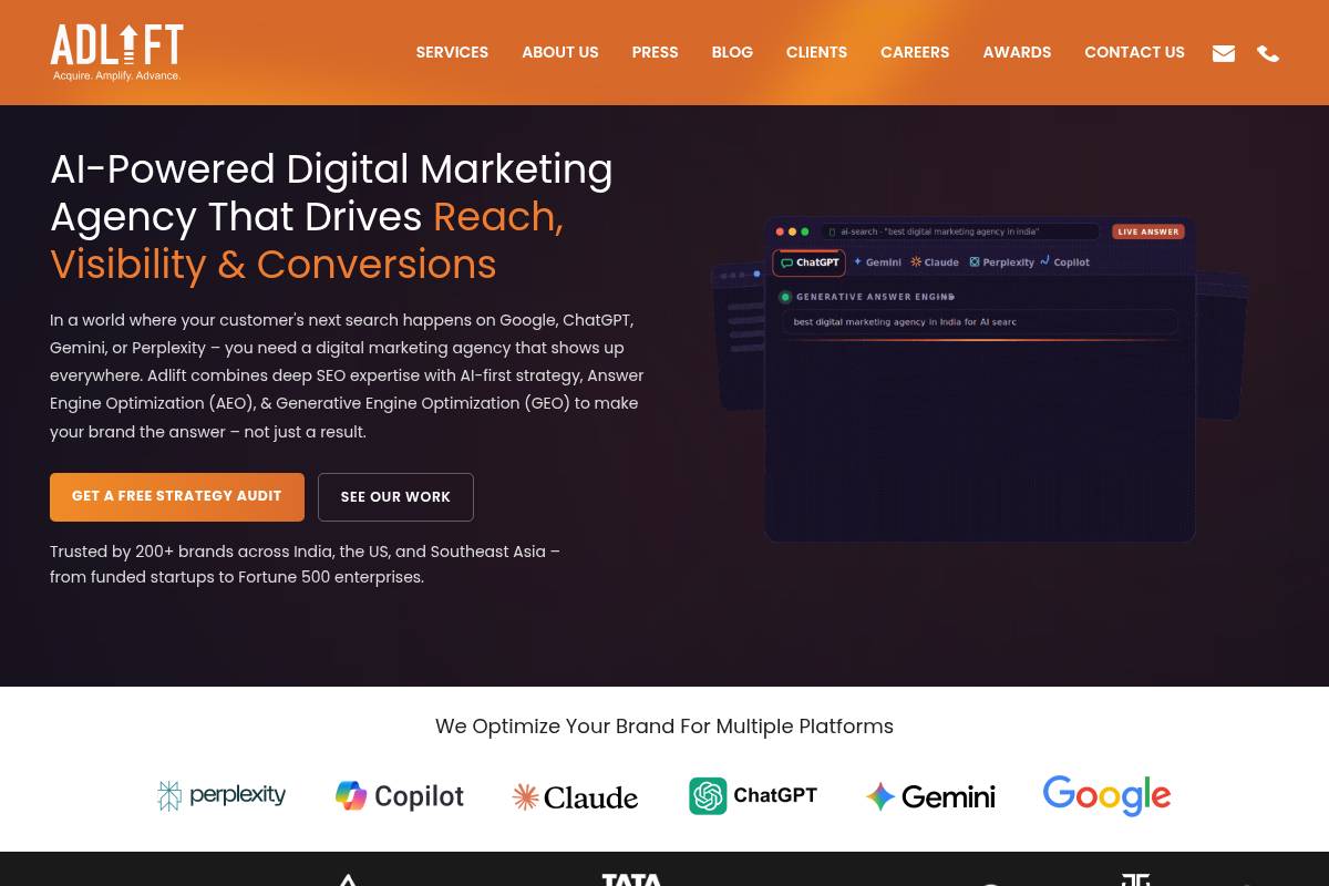 4. AdLift: Best for AI-Driven SEO and Performance Marketing