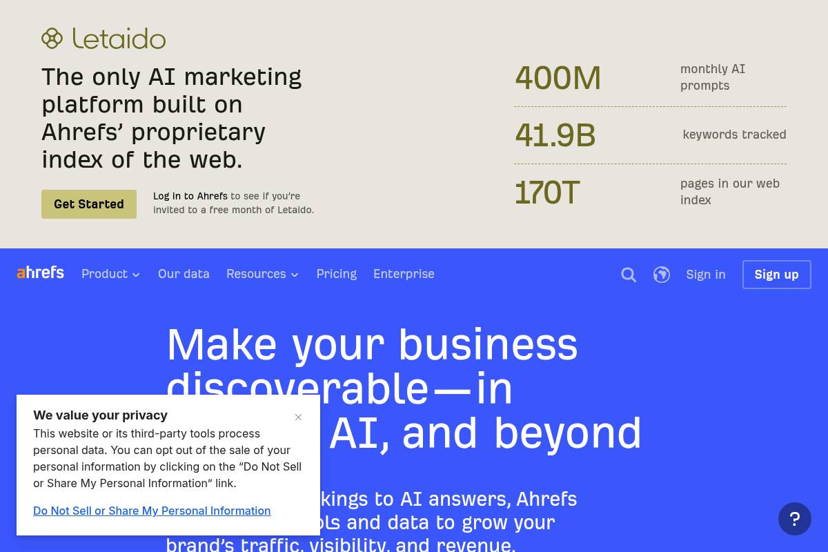 4. Ahrefs Brand Radar: Best for SEO Teams Already in the Ahrefs Ecosystem