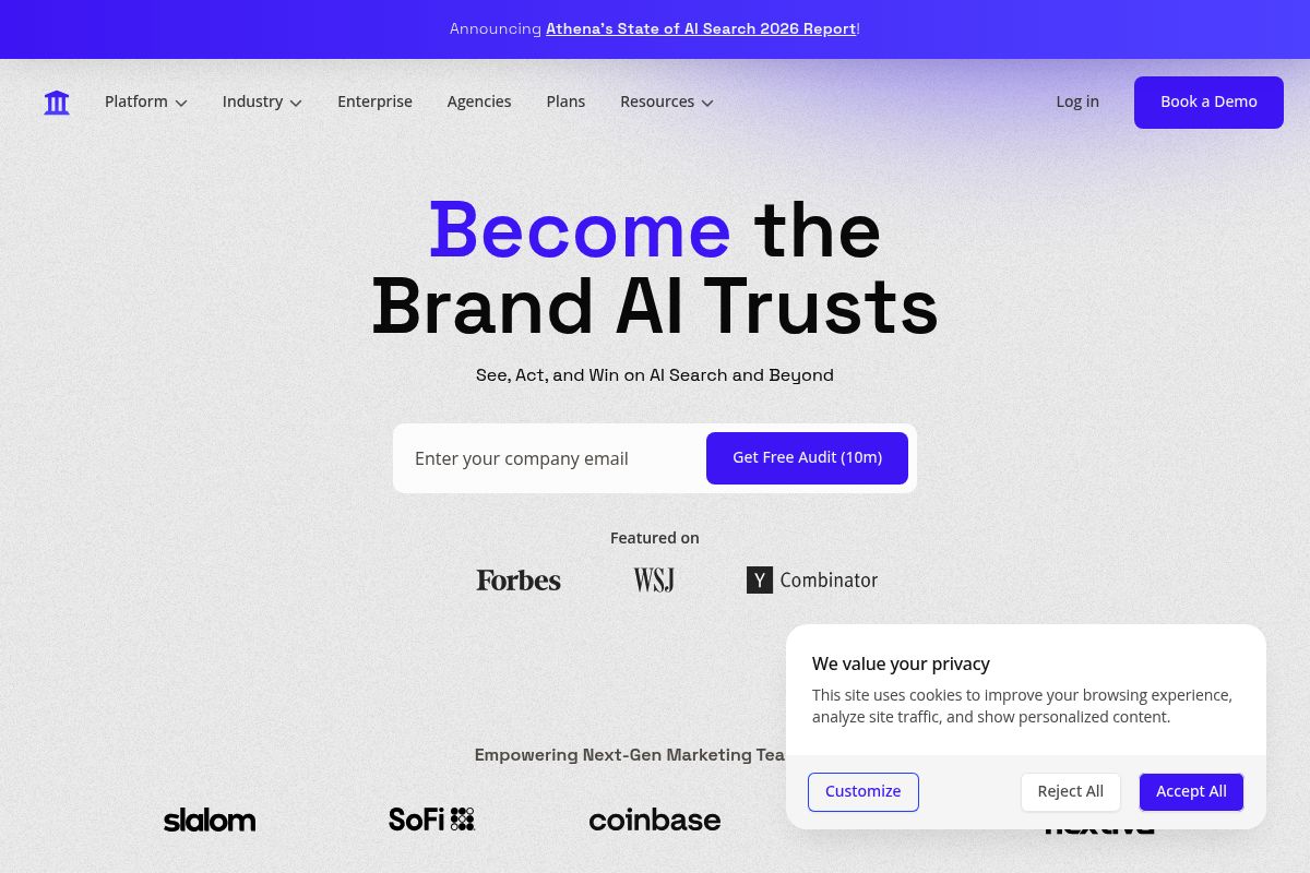 4. AthenaHQ — Best for Structured GEO Optimization Workflows and Revenue Attribution