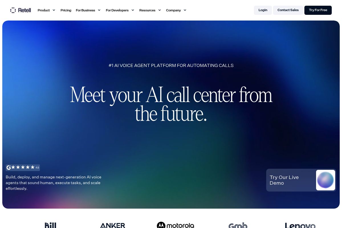 4. Retell AI — Best for Mid-Market Healthcare and Financial Services Voice Automation