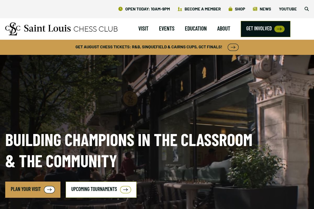 4. Saint Louis Chess Club — Best for Free GM-Level Video Instruction and Scholastic Tournament Access