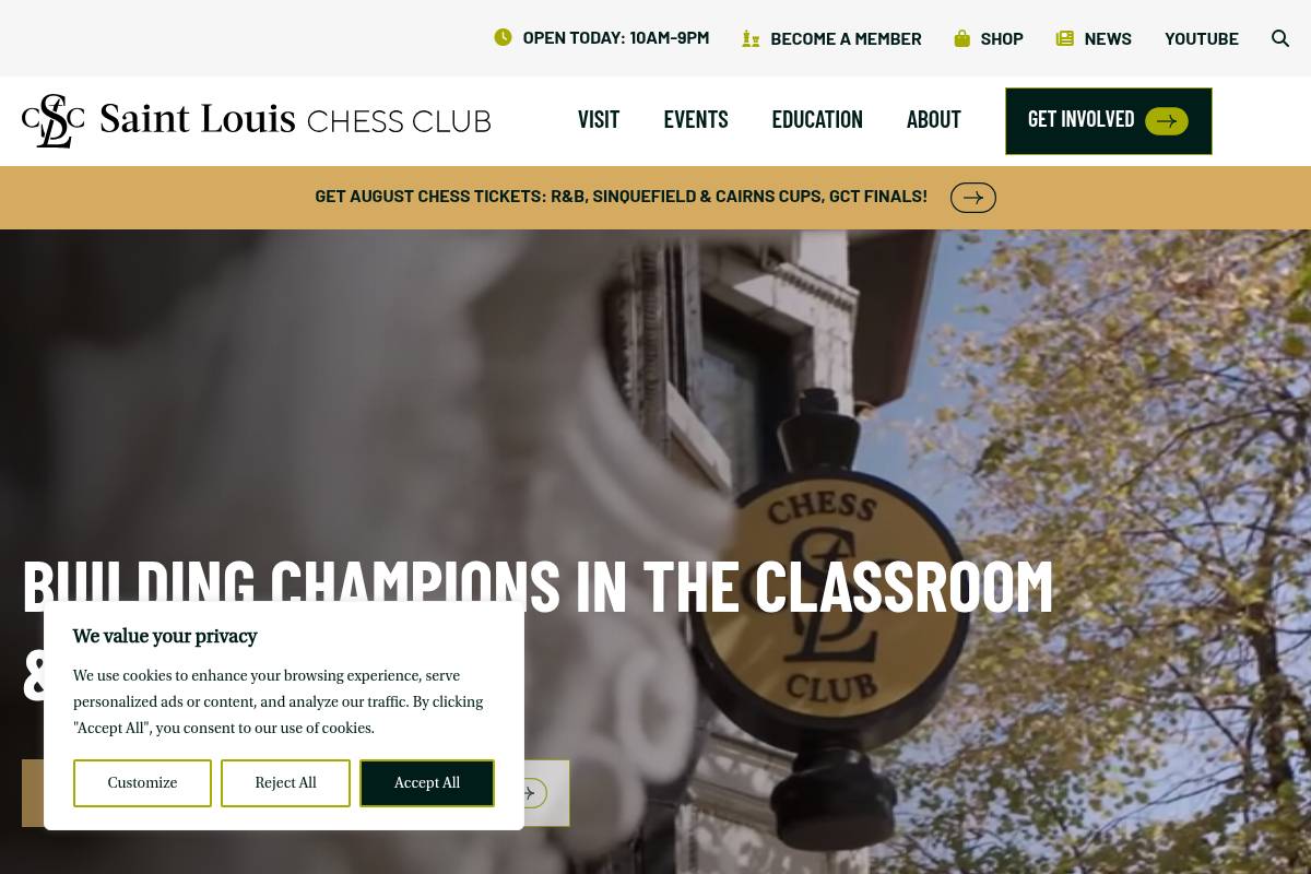 4. Saint Louis Chess Club — Best for In-Person USCF Tournament Access