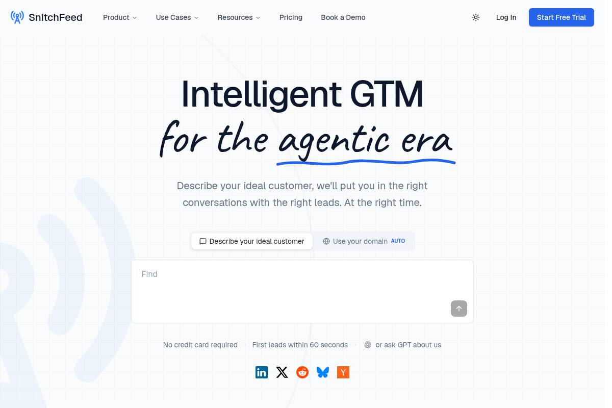 4. SnitchFeed — Best for B2B Teams Wanting Reddit + LinkedIn + X Intent Alerts
