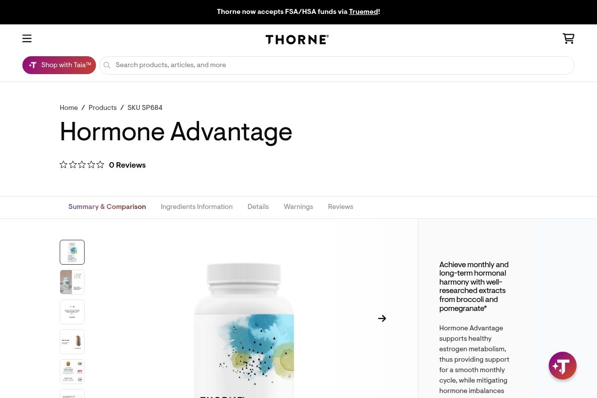 4. Thorne Hormone Advantage — Best for Clinical-Grade Estrogen Metabolism