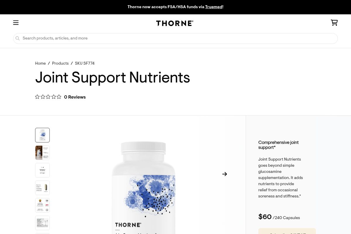 4. Thorne Joint Support Nutrients — Best for Practitioner-Grade Comprehensive Joint Formula