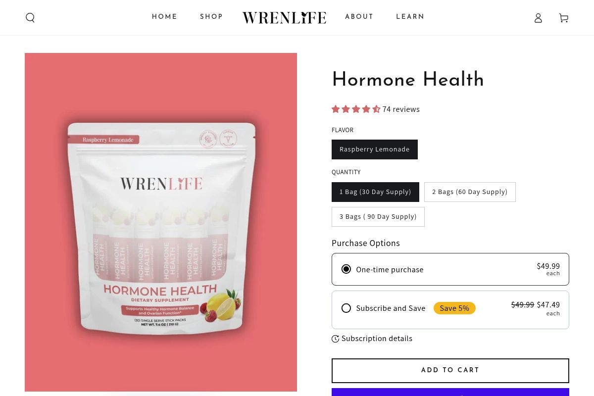 4. WrenLife Hormone Health: Best for Vitamin D Bundled with 40:1 Inositol