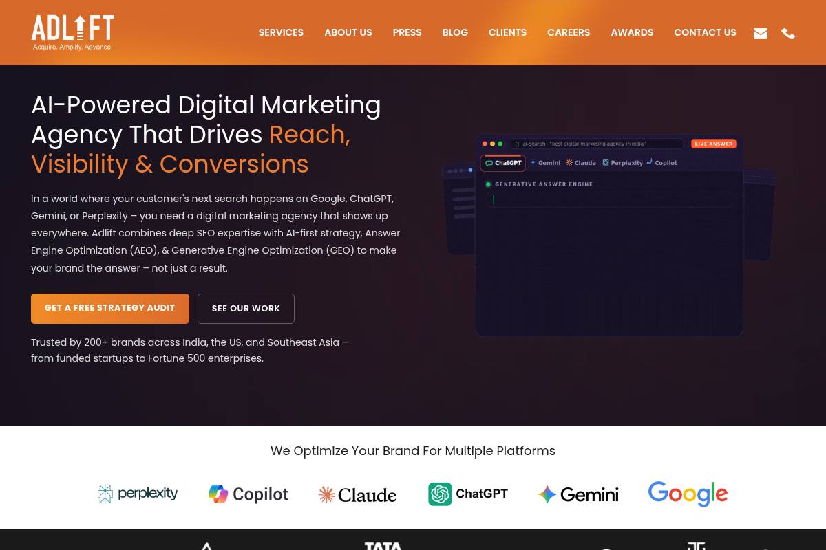5. AdLift: Best for SEO, AI Search Visibility, and Paid Media Working as One Funnel