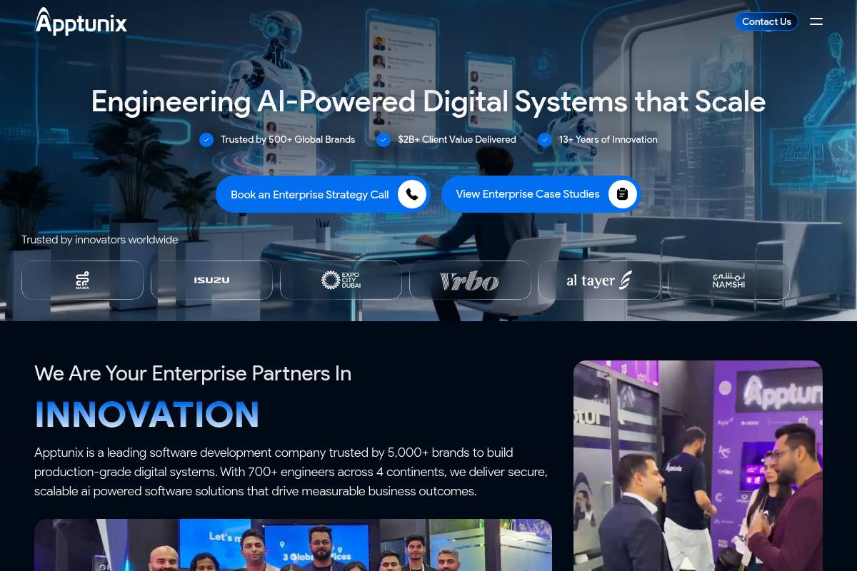 5. Apptunix: Best for Startups Needing a Large AI Engineering Bench
