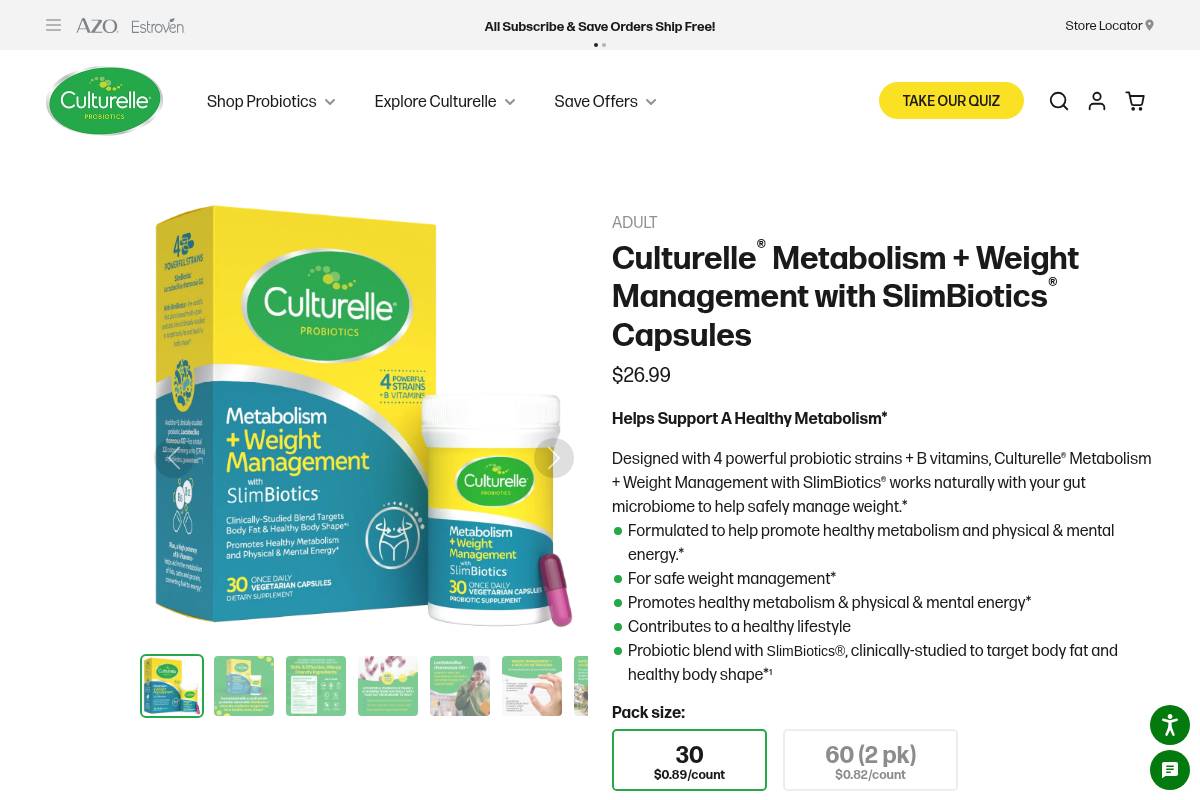 5. Culturelle Metabolism + Weight Management: Best for a Budget-Friendly, Metabolism-Targeted Probiotic