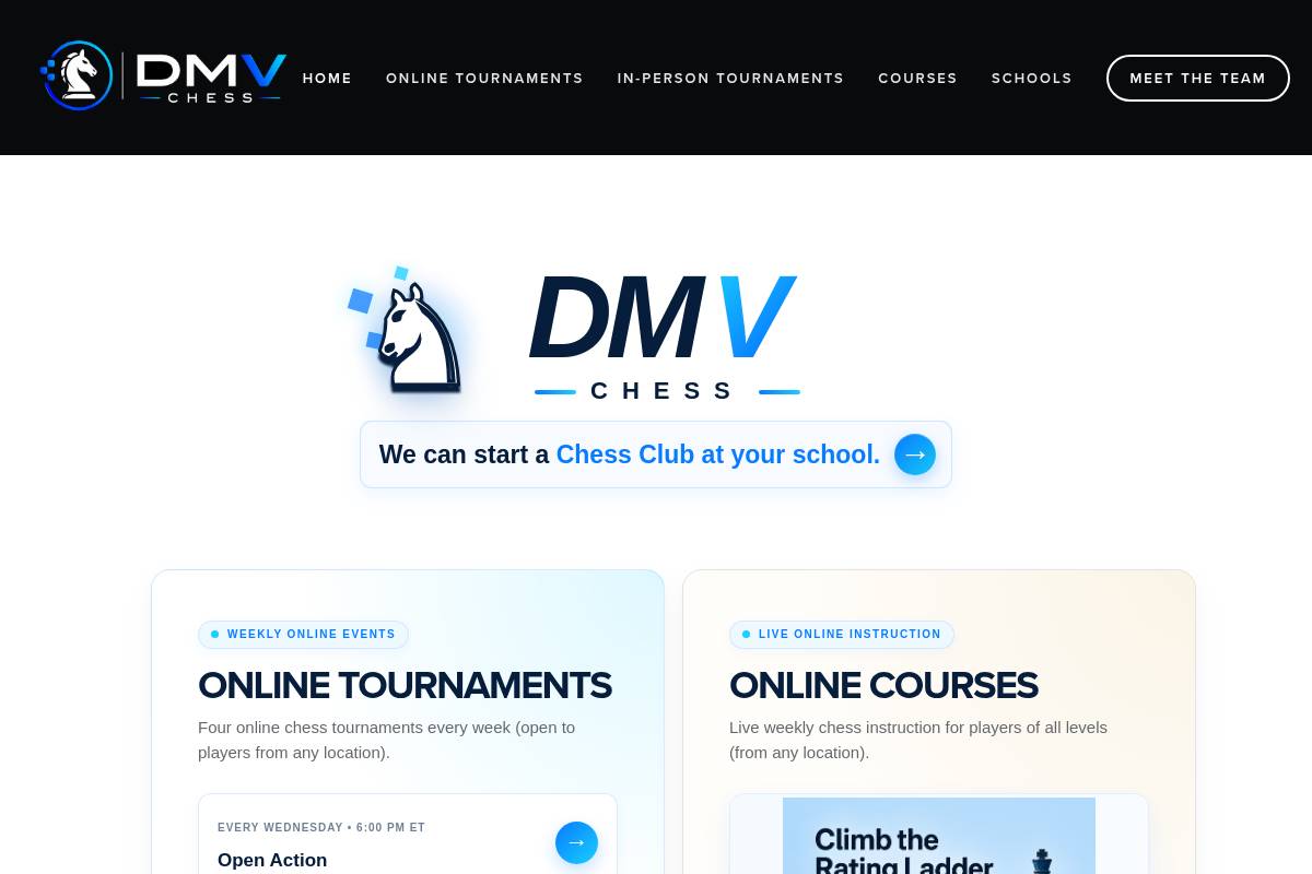 5. DMV Chess: Best for Weekly USCF-Rated Online Play