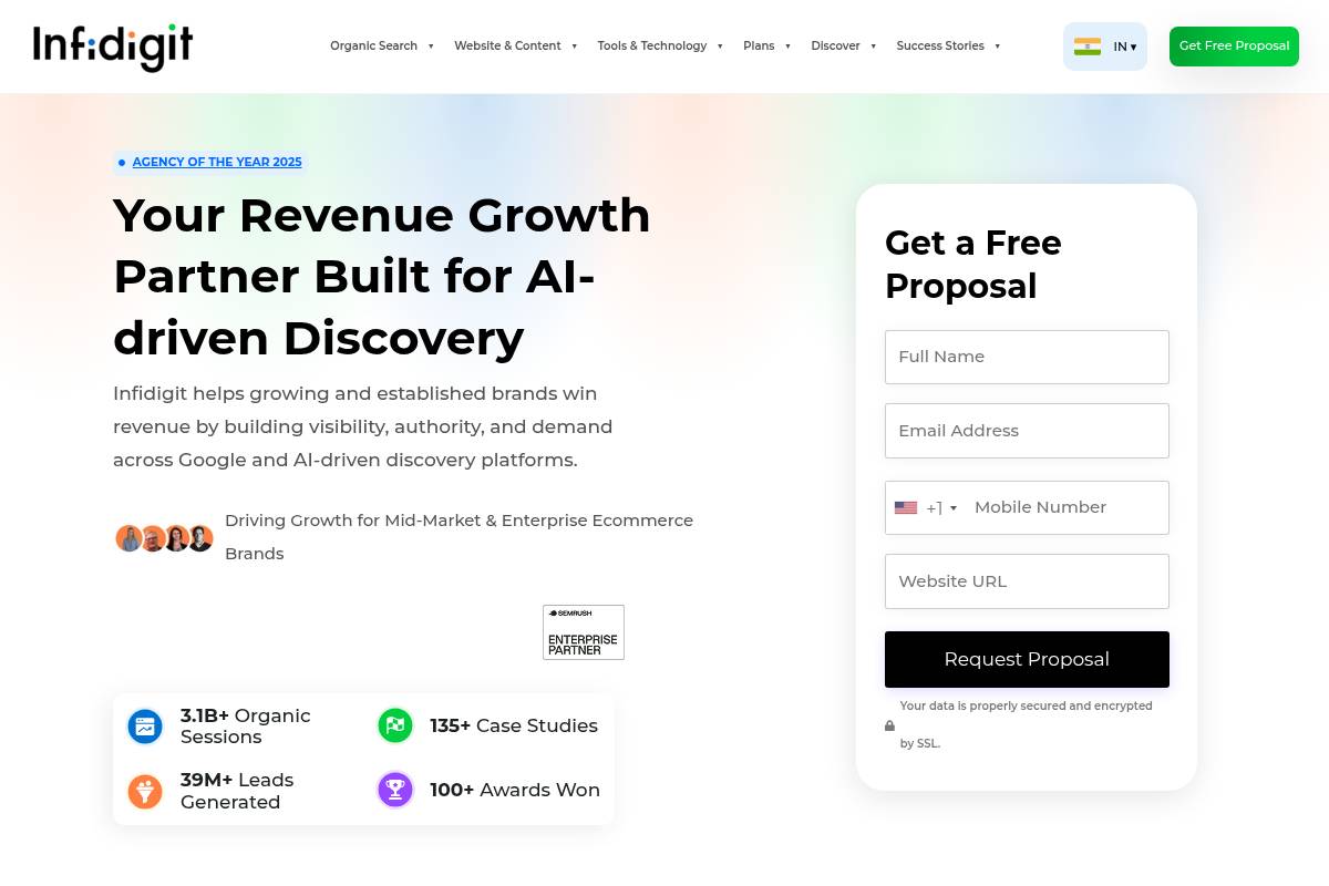 5. Infidigit: Best for AI-Powered Enterprise SEO and Organic Growth