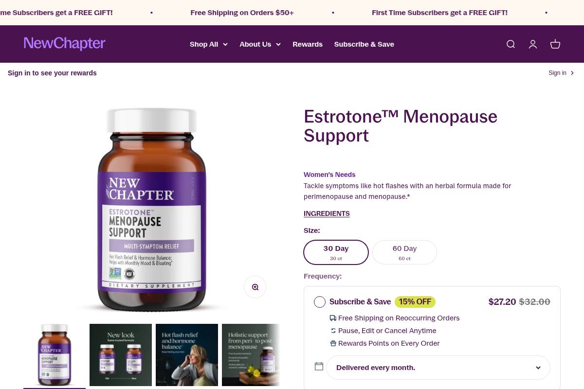 5. New Chapter Estrotone — Best for Whole-Herb Peri-to-Post-Menopause Support