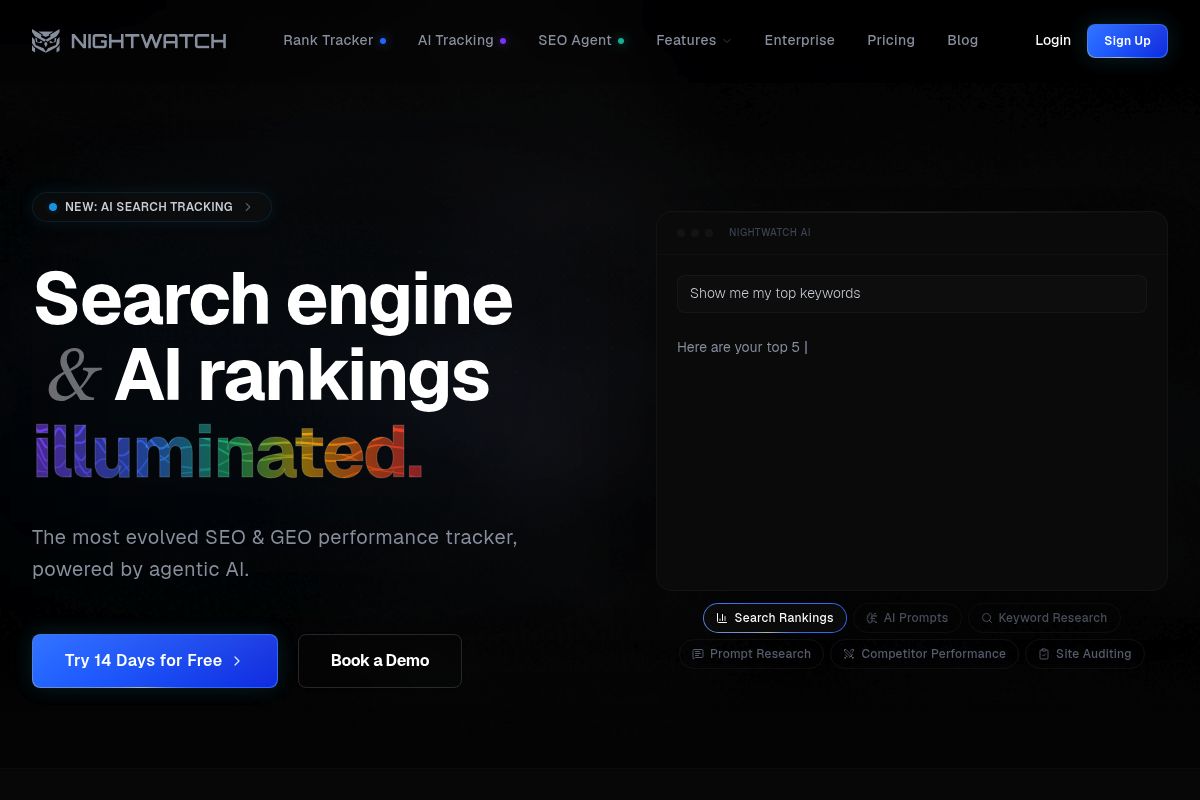 5. Nightwatch — Best for Combined SEO and AI Tracking