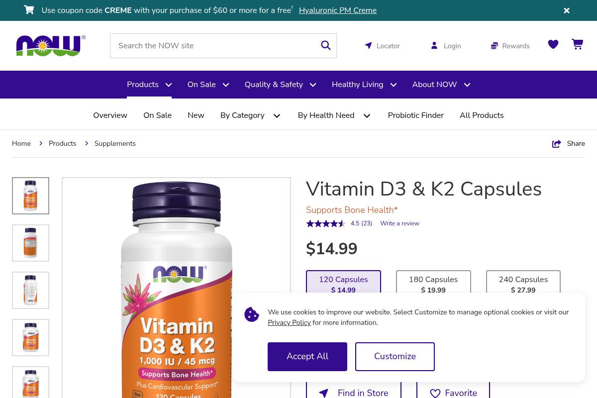 5. NOW Foods Vitamin D3 & K2 — Best for Budget-Conscious Everyday Maintenance