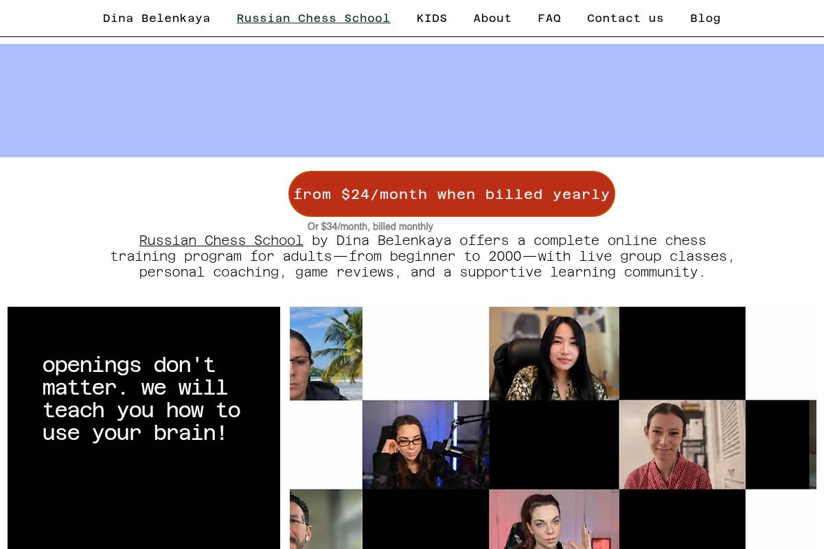5. Russian Chess School: Best for Live Small-Group Coaching with Titled-Coach Feedback