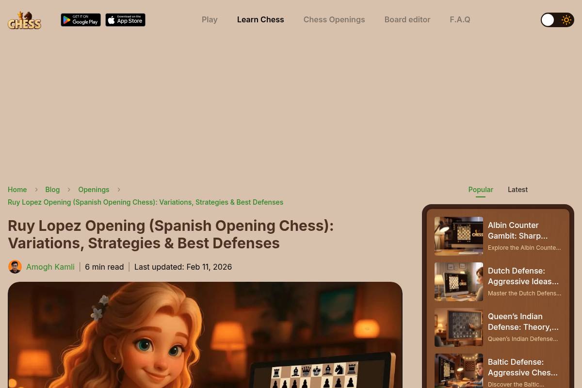 5. Ruy Lopez (Spanish Game) — Best for Classical Long-Term Development