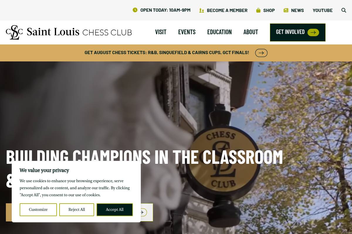 5. Saint Louis Chess Club — Best for In-Person USCF Tournament Access