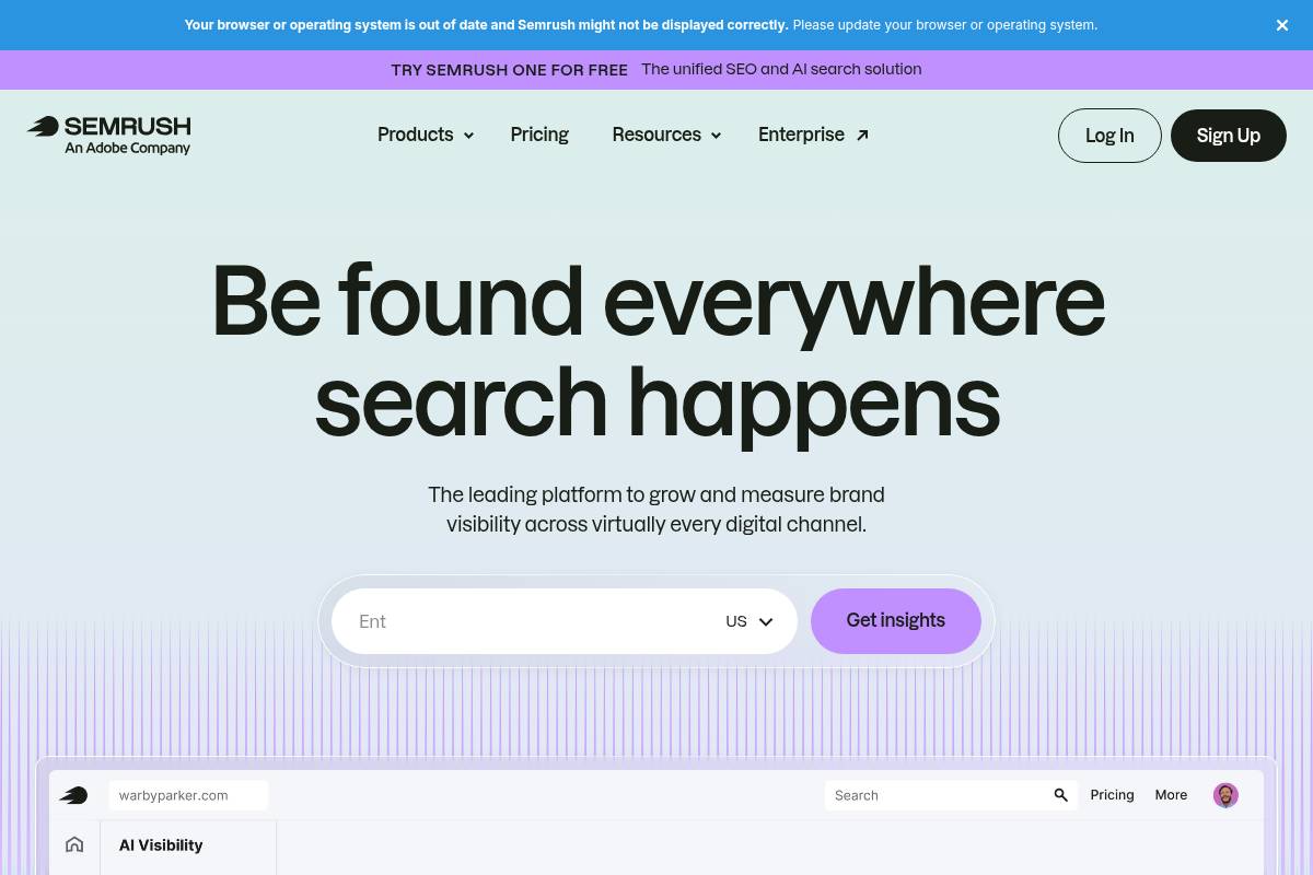 5. Semrush AI Visibility Toolkit — Best for Teams Already on the Semrush Platform