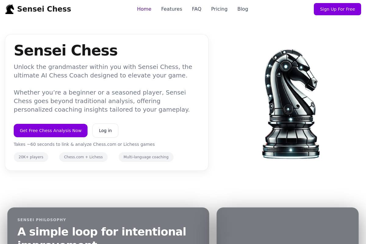 5. Sensei Chess — Best for Free AI Game Analysis