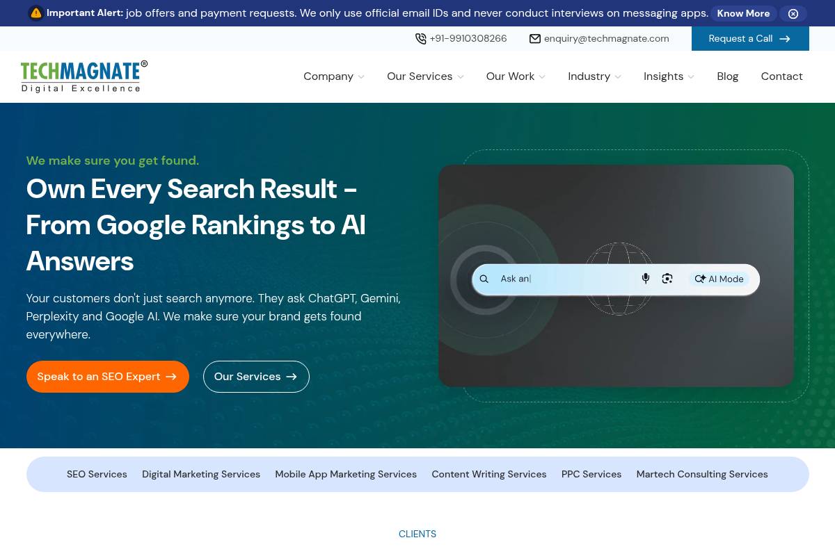 Techmagnate: Best for Enterprise SEO Plus Marketplace Visibility