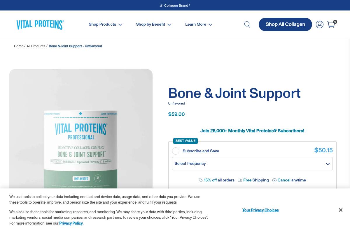 5. Vital Proteins Bone & Joint Support — Best for Collagen-Forward Joint and Skin Support