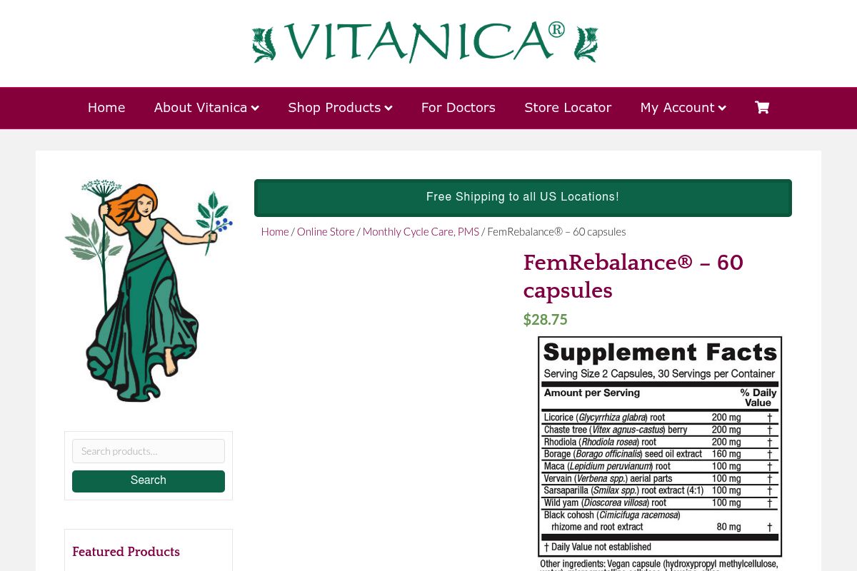 5. Vitanica FemRebalance — Best for Traditional Hormone Restoration