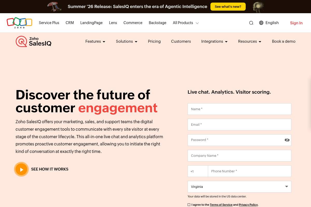 5. Zoho SalesIQ: Best for Teams Already Inside the Zoho Ecosystem