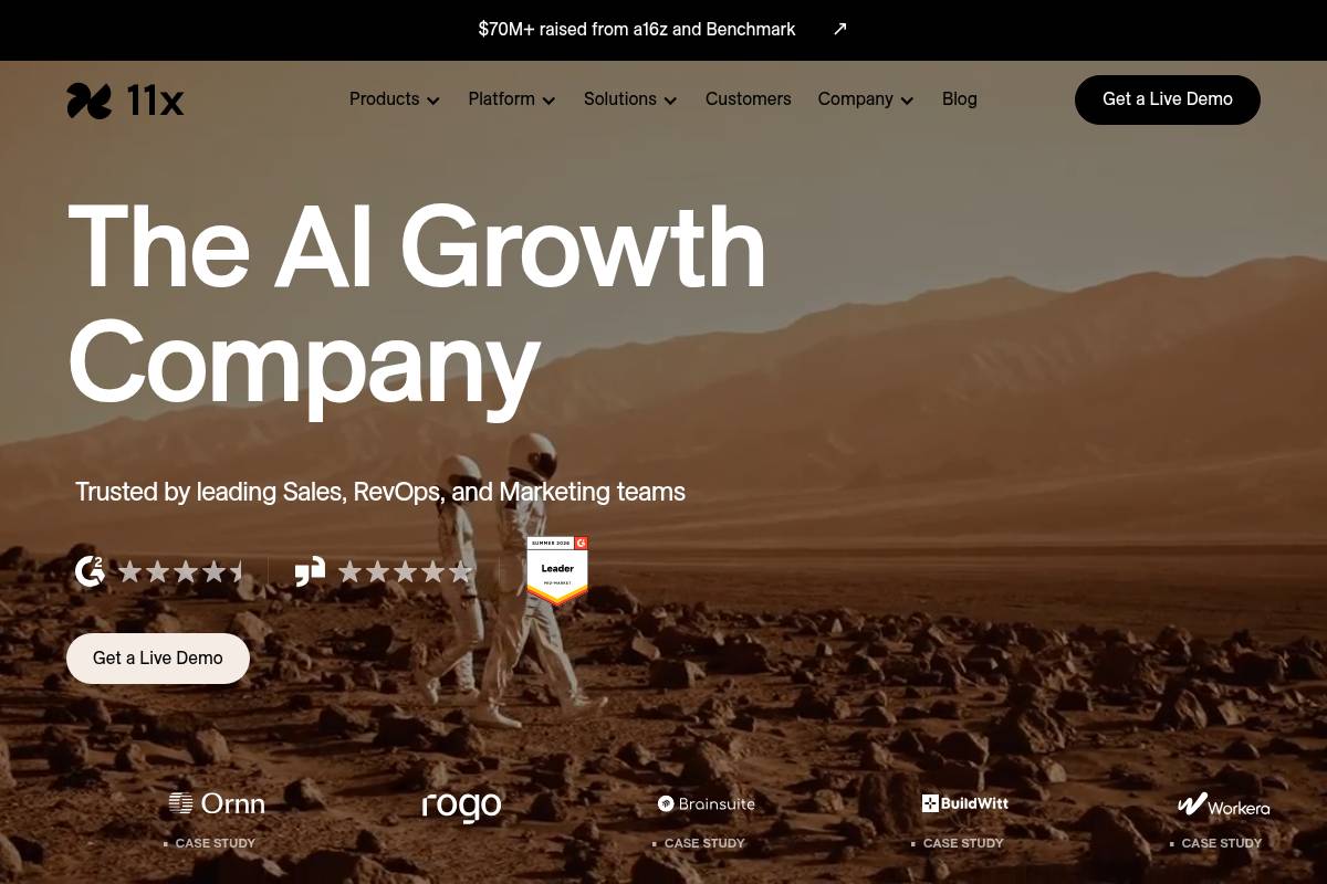 6. 11x (Julian AI Sales Agent) — Best for Revenue Teams Targeting Inbound Lead Speed-to-Pipeline
