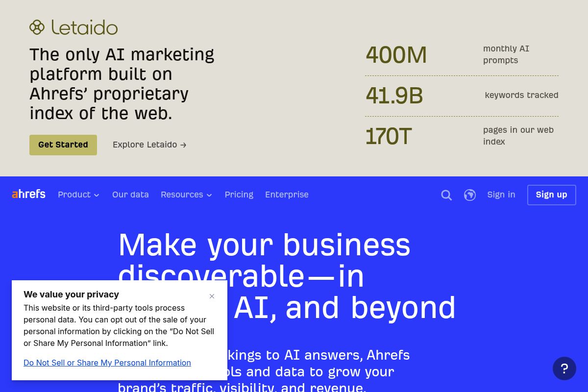 6. Ahrefs Brand Radar — Best for AI Share-of-Voice Within the Ahrefs Ecosystem
