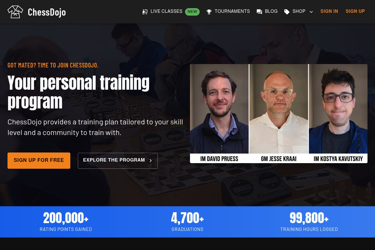 6. ChessDojo: Best for Structured Rating-Based Opening Repertoire Training