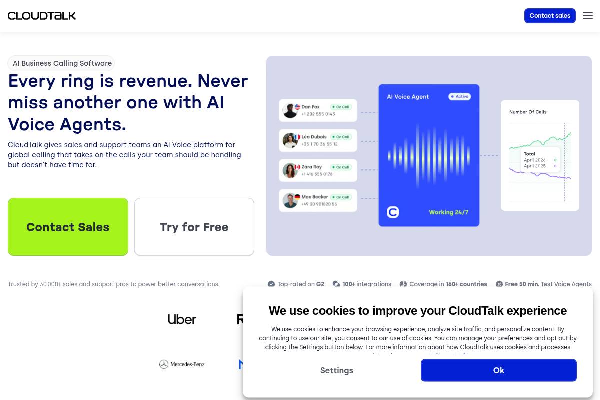 6. CloudTalk — Best for CCaaS-Integrated AI Voice Agent for Healthcare Scheduling