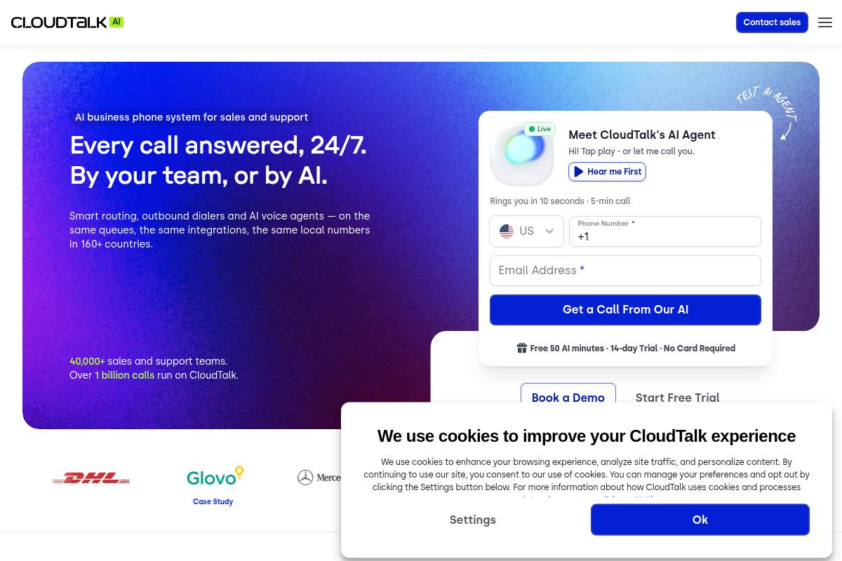 6. CloudTalk: Best for Telephony Plus AI Voice Combined
