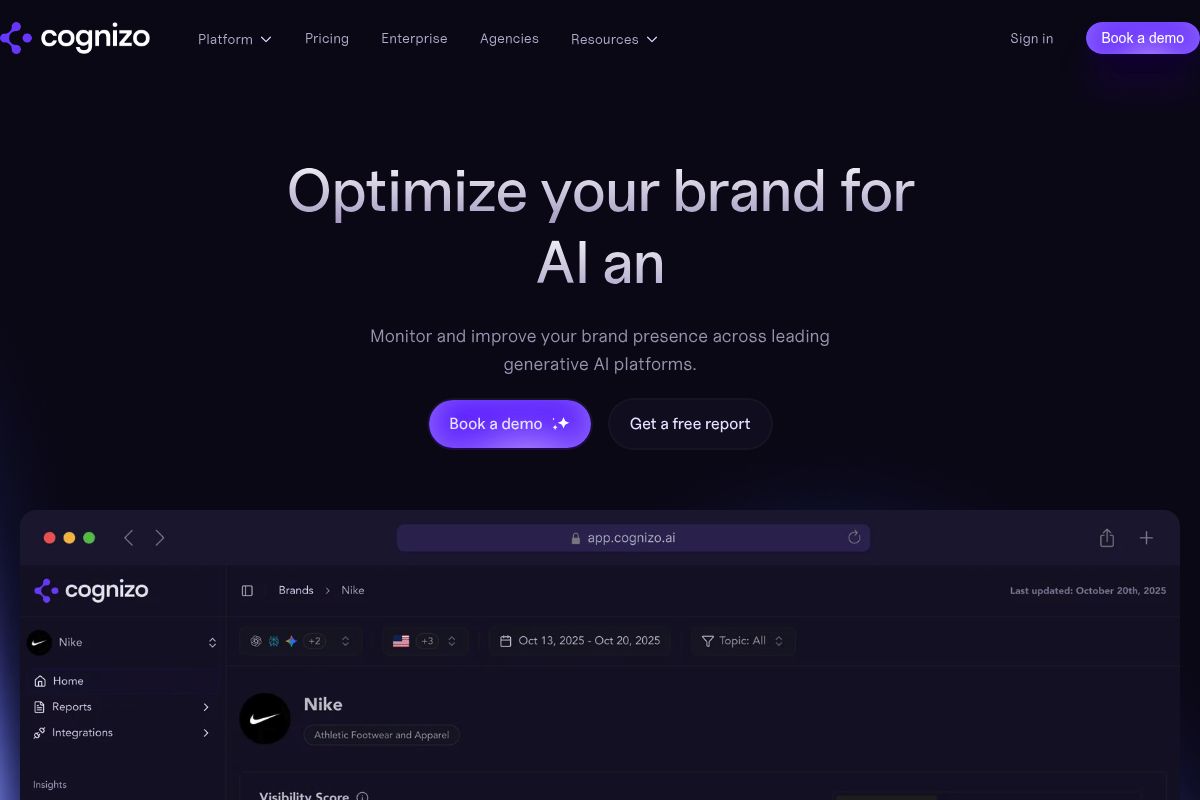 6. Cognizo — Best for Full-Stack Visibility and Content Creation