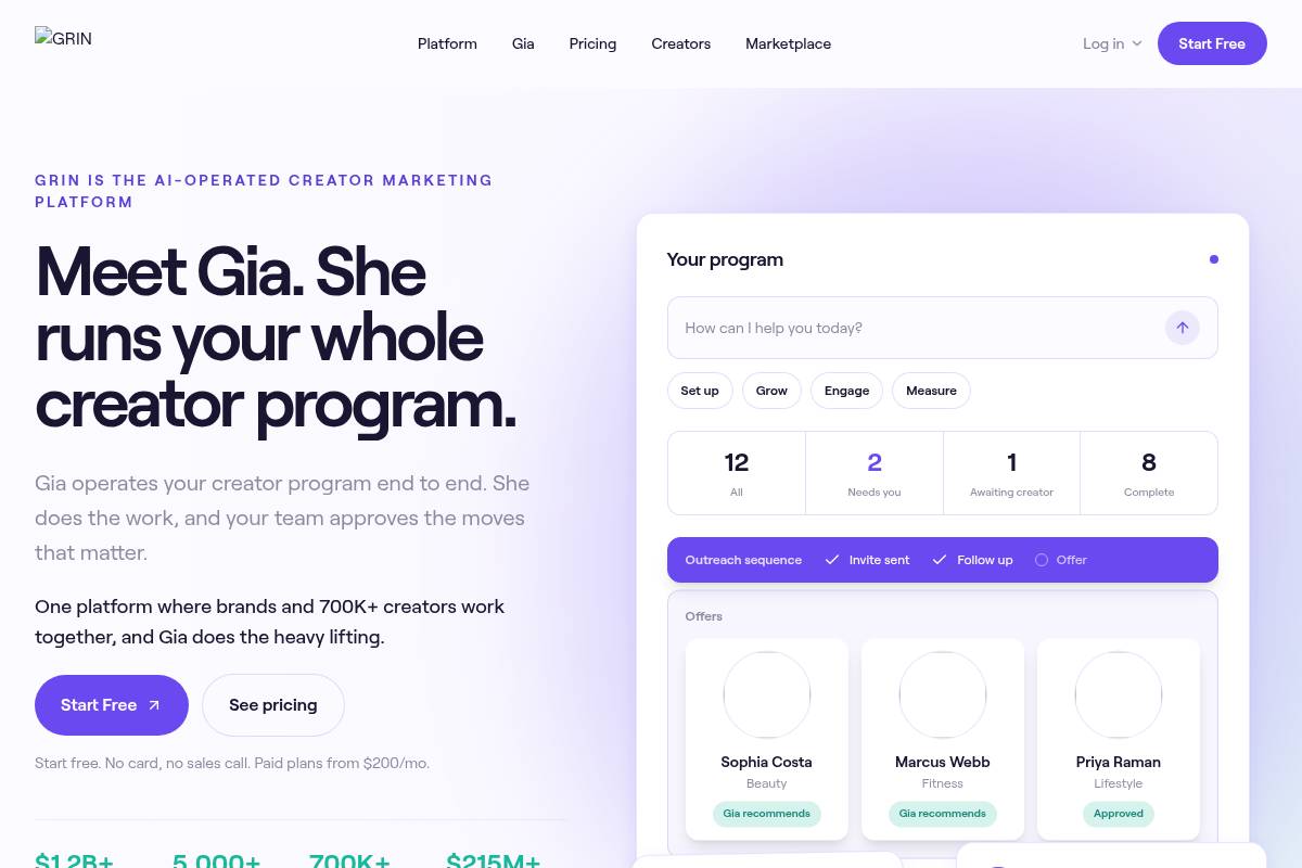 6. GRIN: Best for Ecommerce-Integrated Creator Management