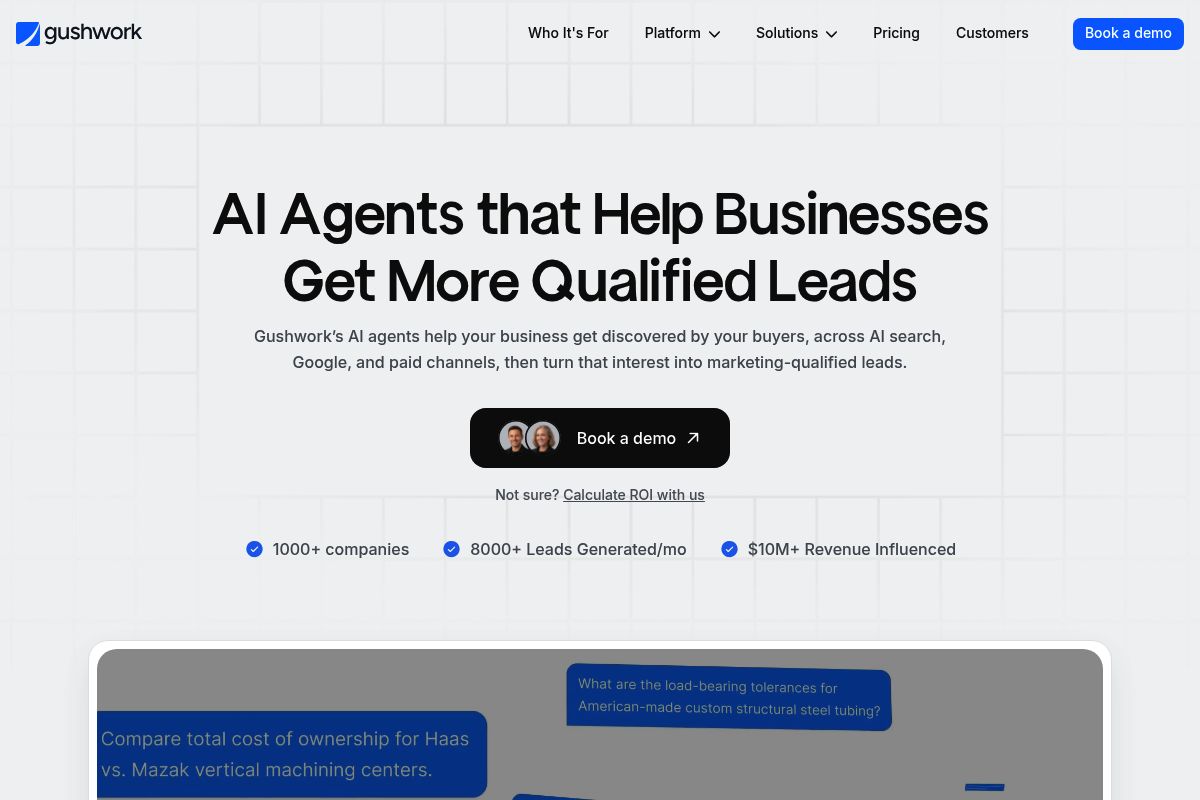 6. Gushwork: Best for Budget-Conscious AI-Powered SEO Execution