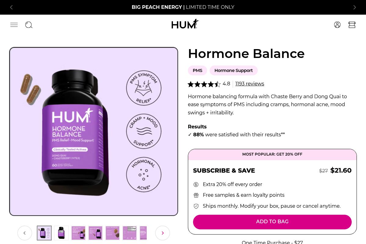 6. HUM Nutrition Hormone Balance — Best for Modern Women's Wellness