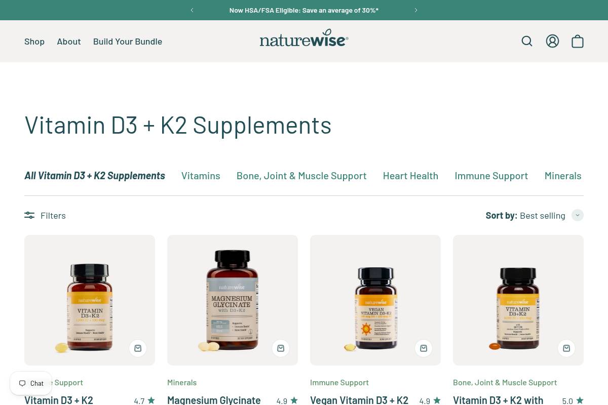 6. NatureWise Vegan Vitamin D3 + K2 — Best for Vegan Women Seeking NSF-Certified Options