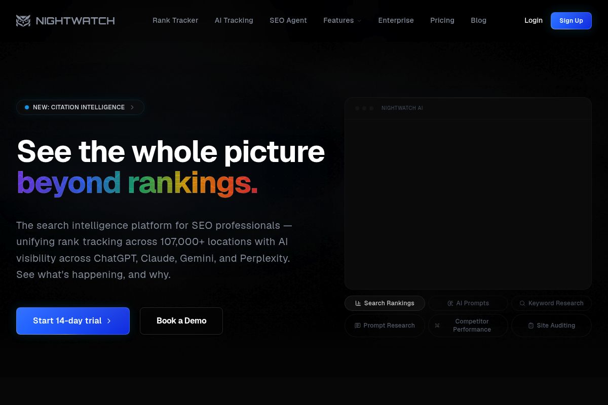 6. Nightwatch AI Tracking — Best for Local and Global AI Visibility