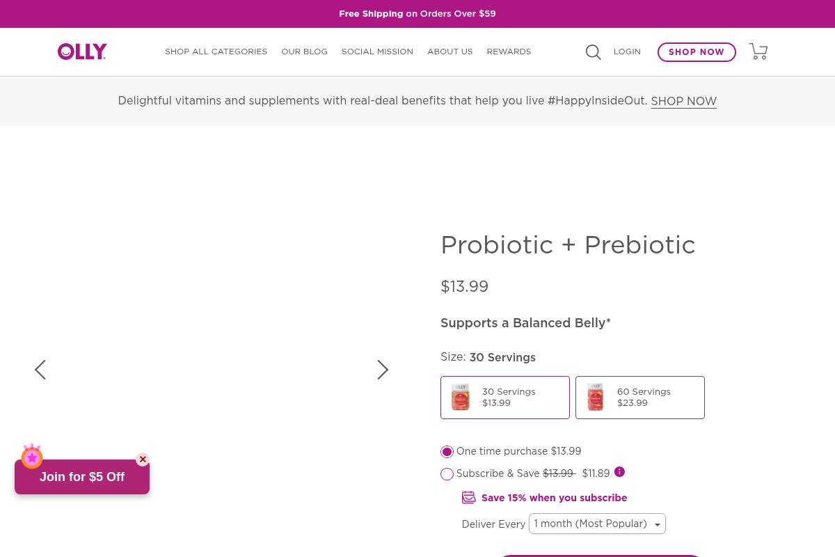 6. OLLY Probiotic + Prebiotic Gummy: Best Gummy-Format Alternative