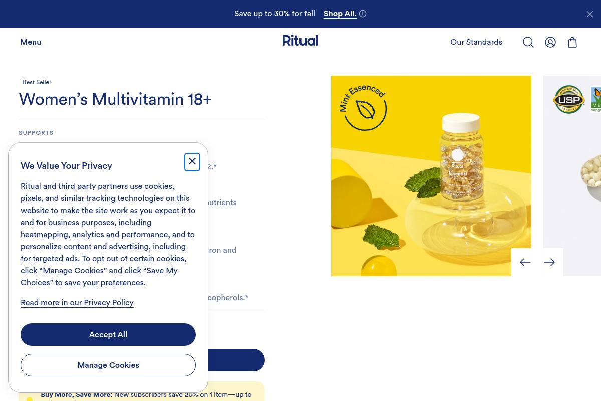 6. Ritual Essential for Women 18+: Best for a Clinically Studied Multivitamin Base