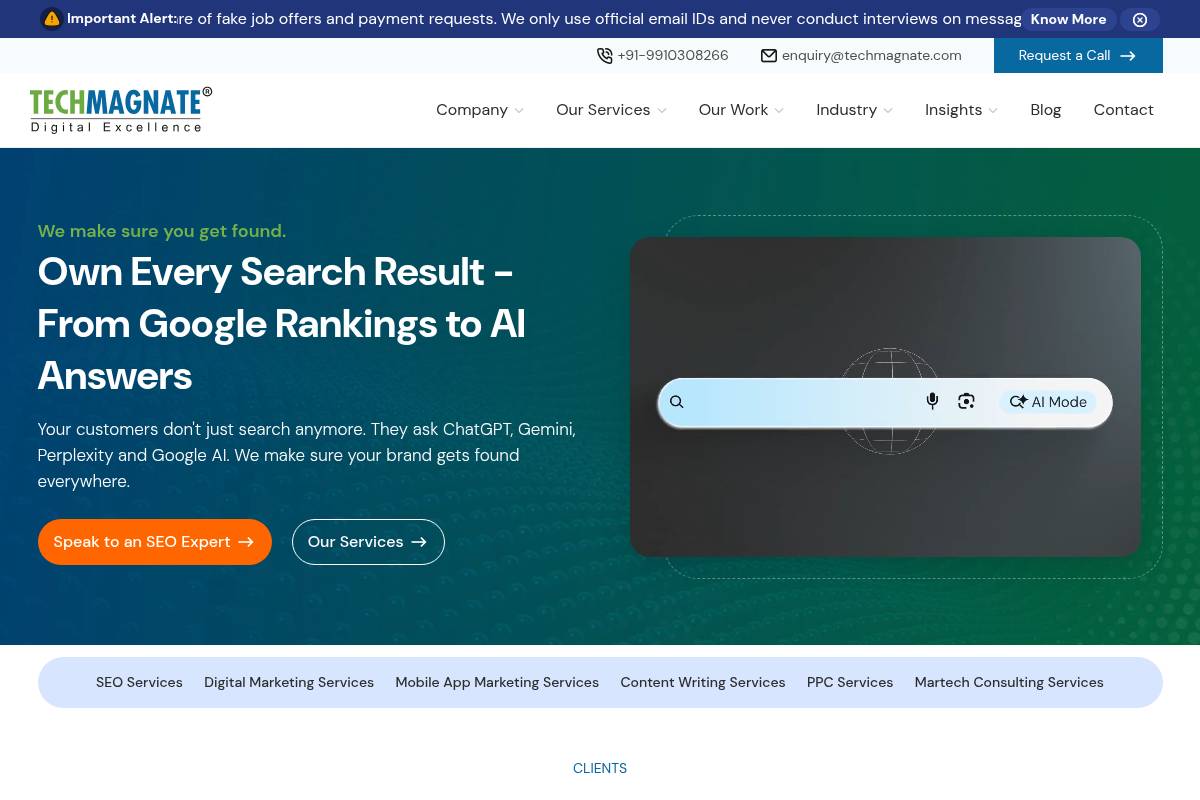 6. Techmagnate: Best for Amazon and Marketplace SEO at Enterprise Scale