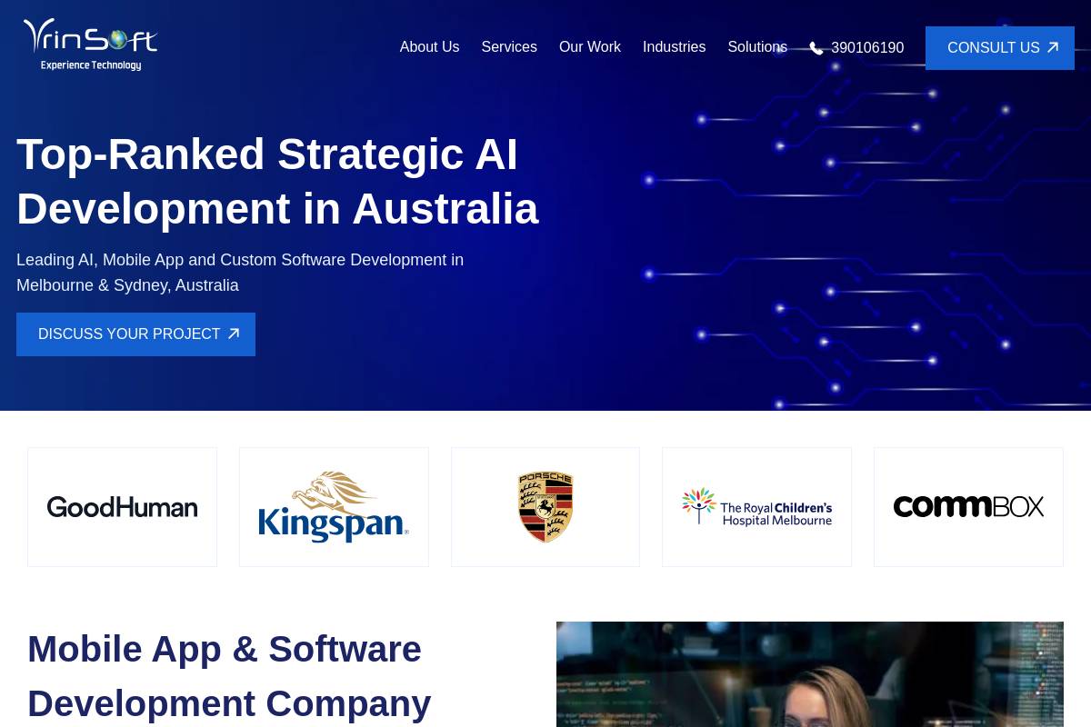 6. Vrinsoft: Best for Melbourne and Sydney Founders Wanting a Local Partner