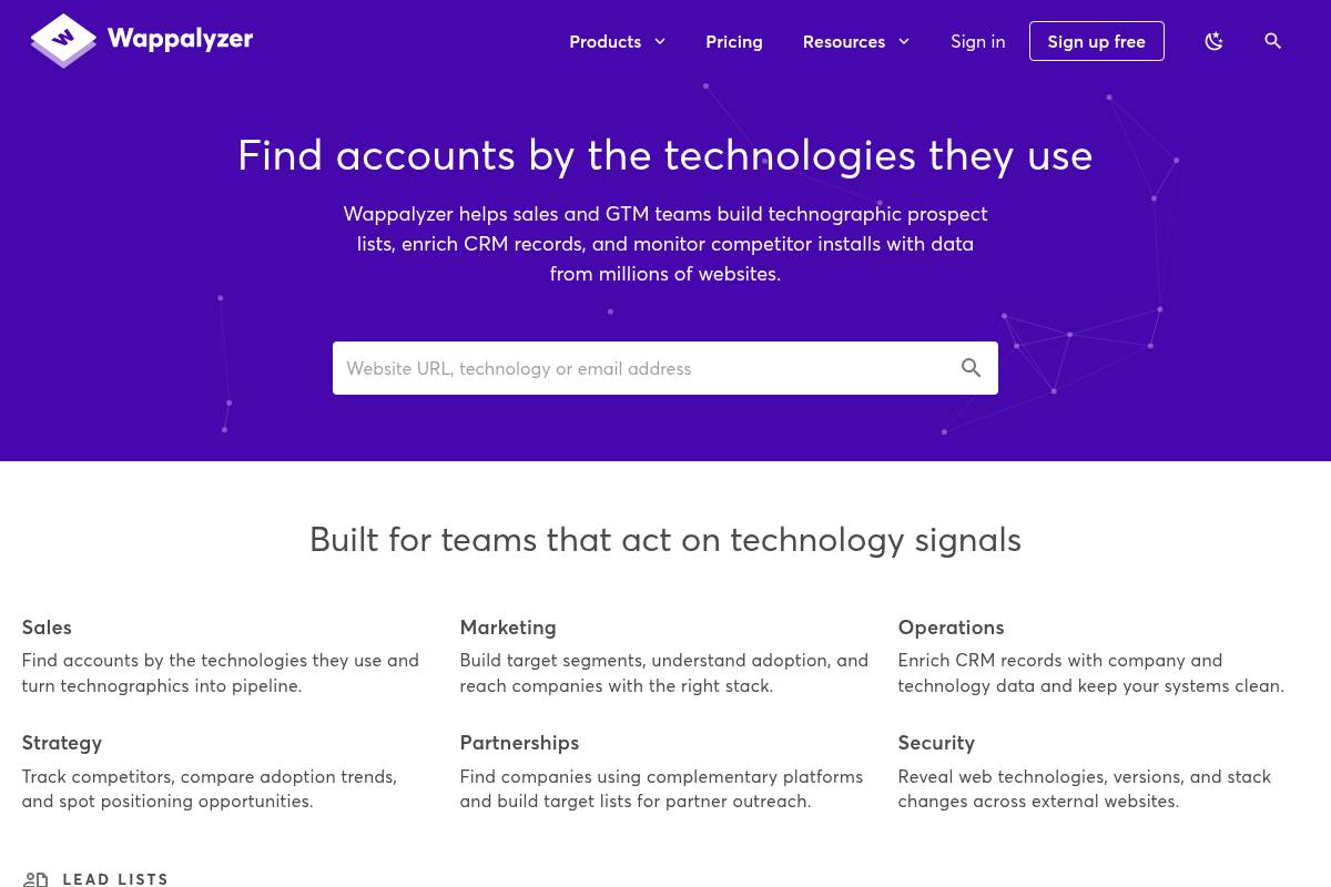 6. Wappalyzer — Best for Instant Tech-Stack Detection and Competitive Intelligence