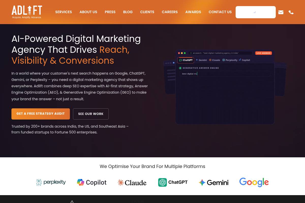 7. AdLift — Best for India–US Cross-Market AI SEO